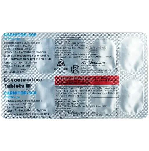 carnitor 500mg tablet 10's
